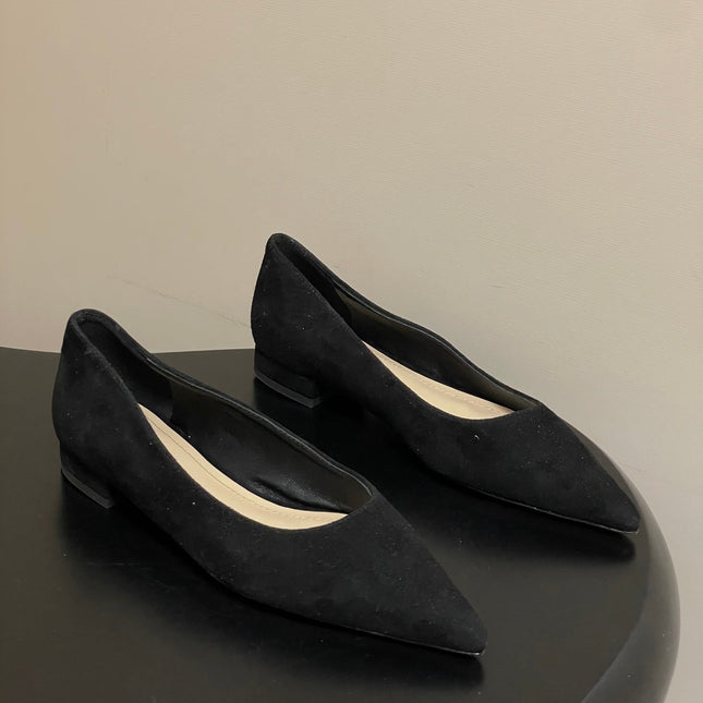 GIANVITO ROSSI 26S FLATS IN BLACK SUEDE