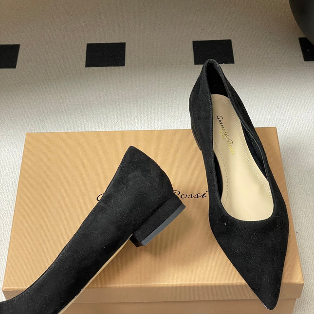GIANVITO ROSSI 26S FLATS IN BLACK SUEDE