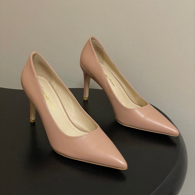 GIANVITO ROSSI 26S HIGH HEELS 85 MM IN NUDE CALFSKIN