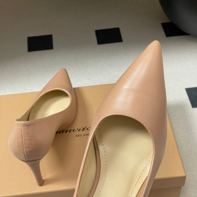 GIANVITO ROSSI 26S HIGH HEELS 85 MM IN NUDE CALFSKIN