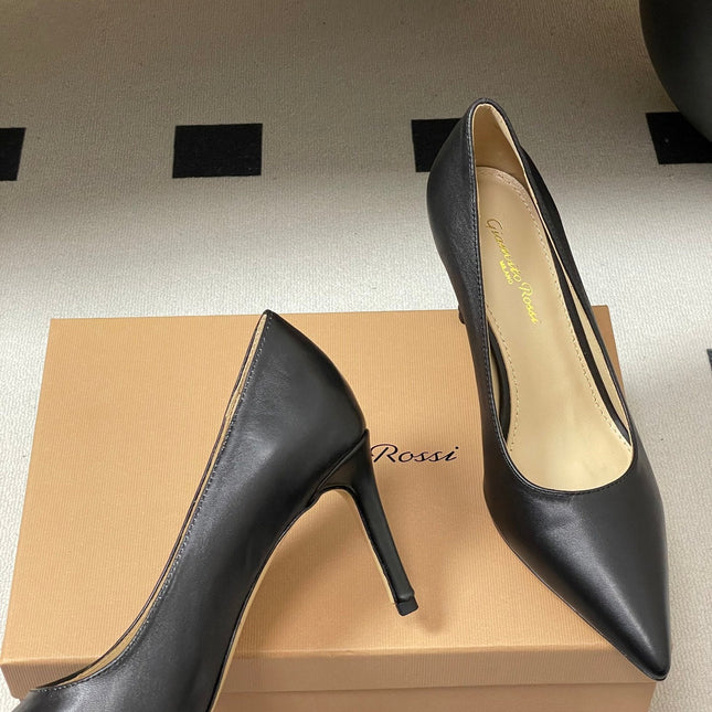 GIANVITO ROSSI 26S HIGH HEELS 85 MM IN BLACK CALFSKIN