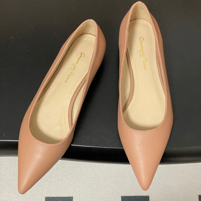 GIANVITO ROSSI 26S FLATS IN NUDE CALFSKIN