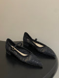 GIANVITO ROSSI 26S MARY JANE IN BLACK LACE