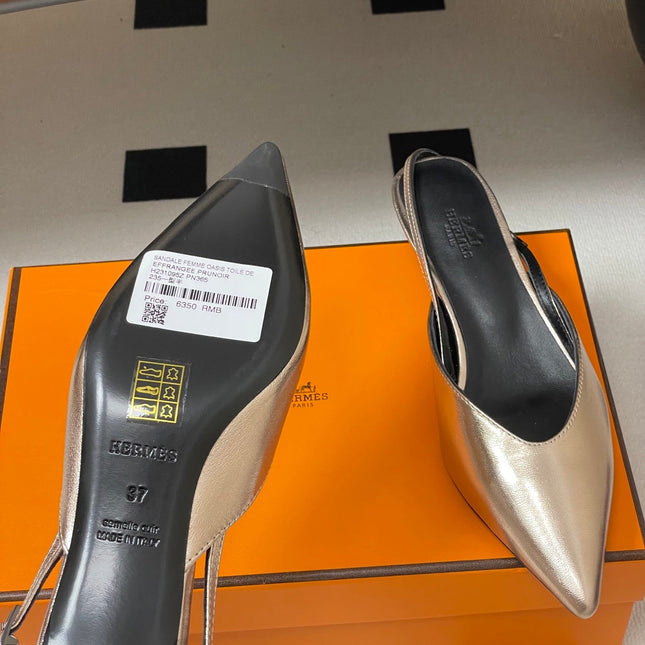 HM 26S NICOLE SLINGBACK 40MM IN GOLD CALFSKIN SILVER HARDWARE