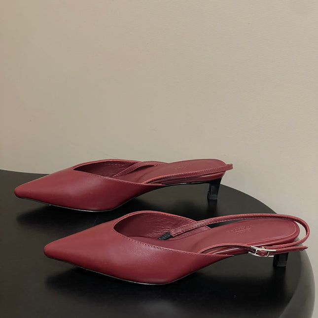 HM 26S NICOLE SLINGBACK 40MM IN BURGUNDY RED CALFSKIN SILVER HARDWARE