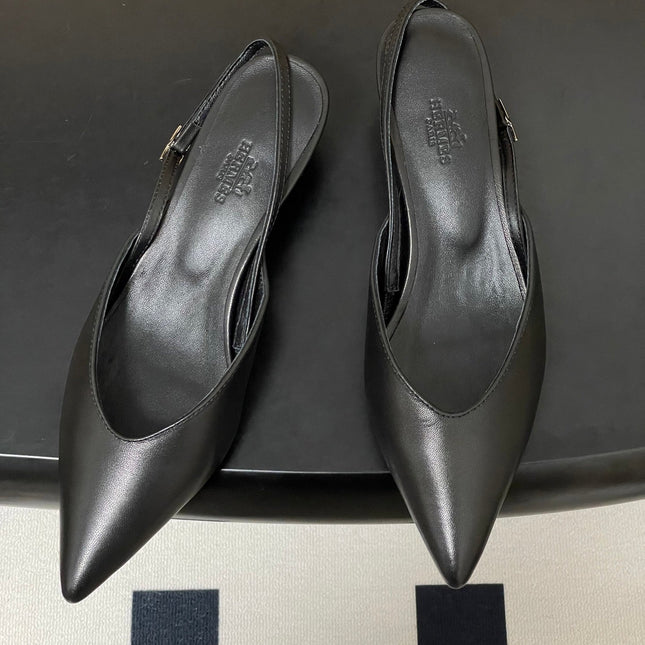 HM 26S NICOLE SLINGBACK 40MM IN BLACK CALFSKIN SILVER HARDWARE