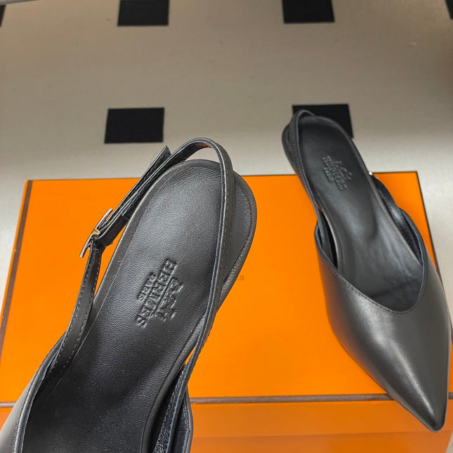 HM 26S NICOLE SLINGBACK 40MM IN BLACK CALFSKIN SILVER HARDWARE