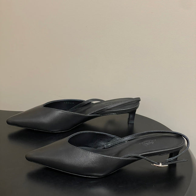 HM 26S NICOLE SLINGBACK 40MM IN BLACK CALFSKIN SILVER HARDWARE