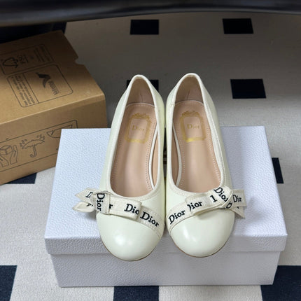 DIOR 26S MARY JANE HIGH HEELS 35MM IN IVORY WHITE CALFSKIN WITH LOGO RIBBON