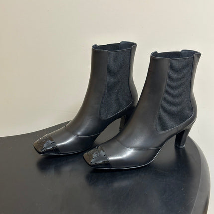 CHANEL 26S ANKLE BOOTS 60 MM IN BLACK CALFSKIN