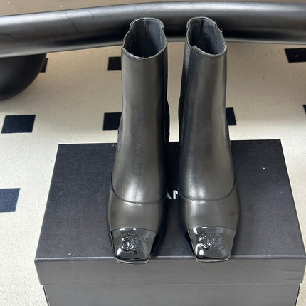 CHANEL 26S ANKLE BOOTS 60 MM IN BLACK CALFSKIN