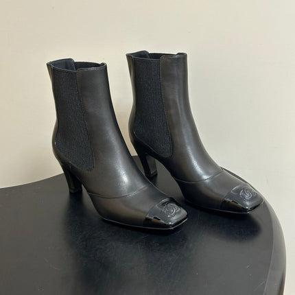 CHANEL 26S ANKLE BOOTS 60 MM IN BLACK CALFSKIN