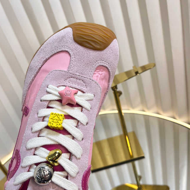 LOEWE 26S RUNNER 2.0 SNEAKERS IN PINK SUEDE AND FABRIC