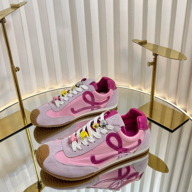 LOEWE 26S RUNNER 2.0 SNEAKERS IN PINK SUEDE AND FABRIC