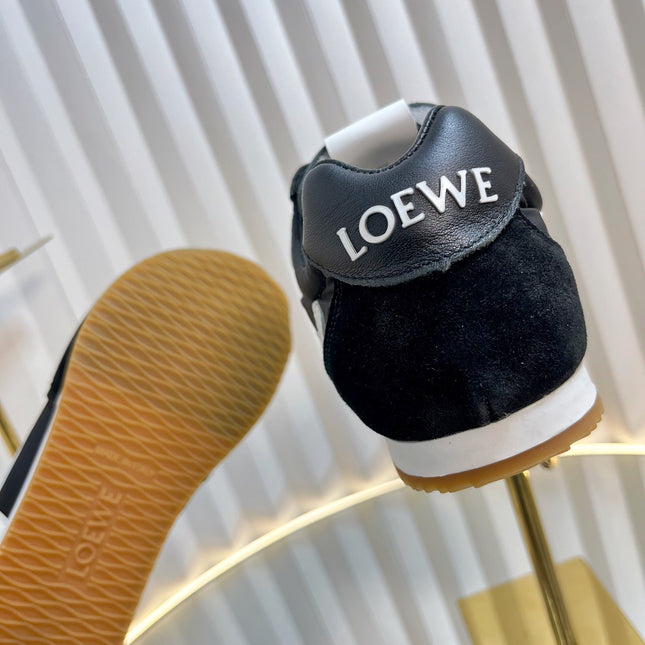 LOEWE 26S RUNNER 2.0 SNEAKERS IN BLACK FABRIC AND SUEDE