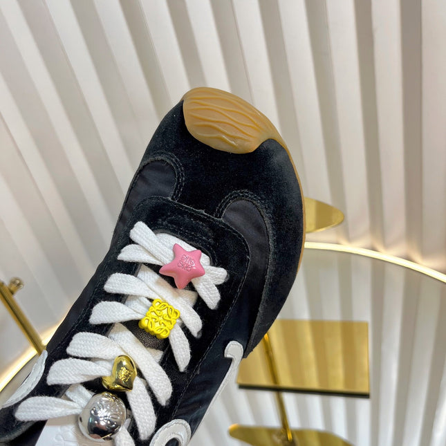 LOEWE 26S RUNNER 2.0 SNEAKERS IN BLACK FABRIC AND SUEDE