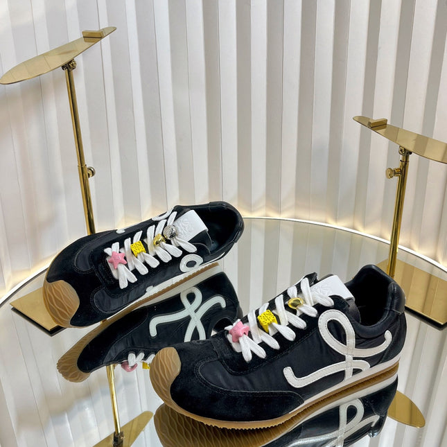 LOEWE 26S RUNNER 2.0 SNEAKERS IN BLACK FABRIC AND SUEDE