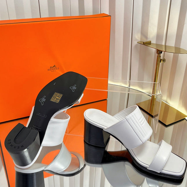 HM 26S MONICA 60 SANDAL IN WHITE CALFSKIN