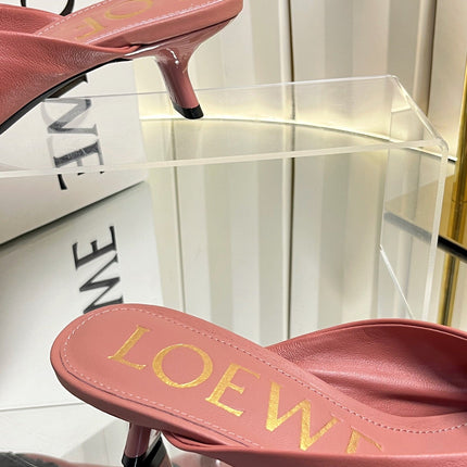 LOEWE 26S HEELED SANDALS 45 MM IN DUSTY PINK CALFSKIN