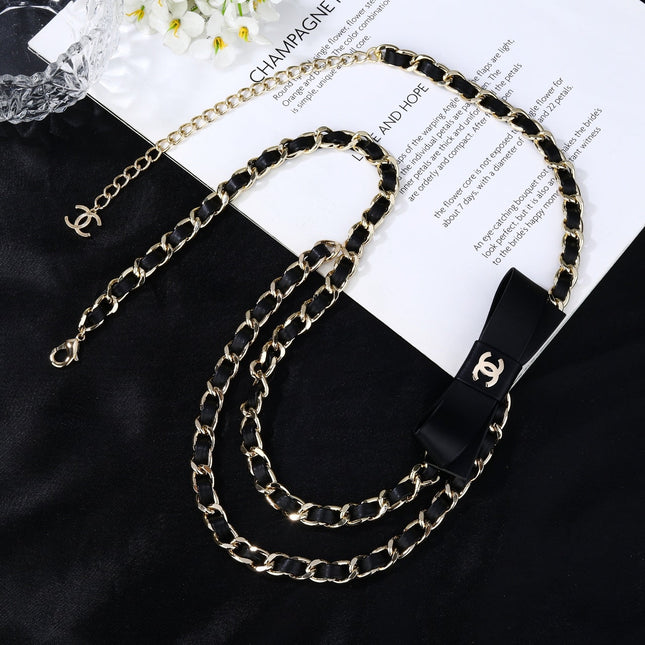 CHANEL 25S CHAIN BELT IN BLACK CALFSKIN 610547