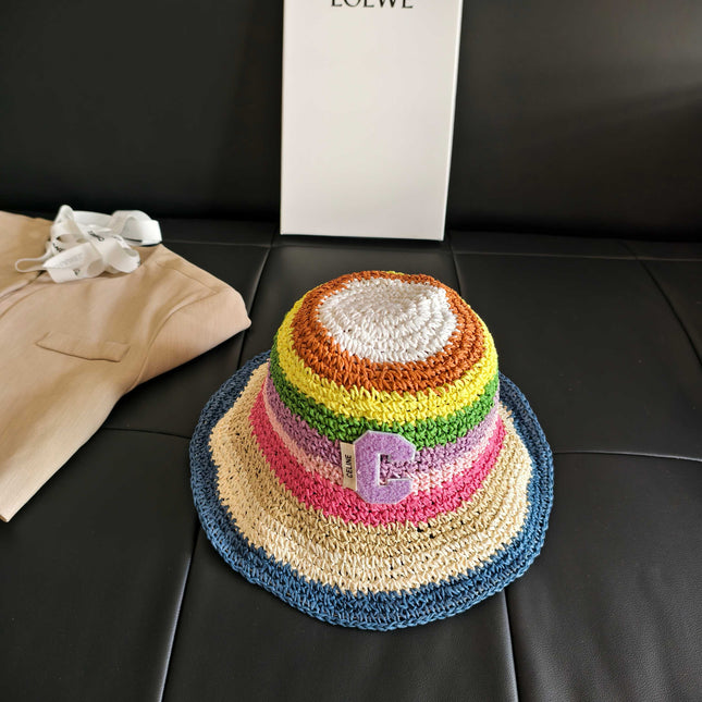 CELINE 26S RAINBOW WOVEN BUCKET HAT STYLE 7