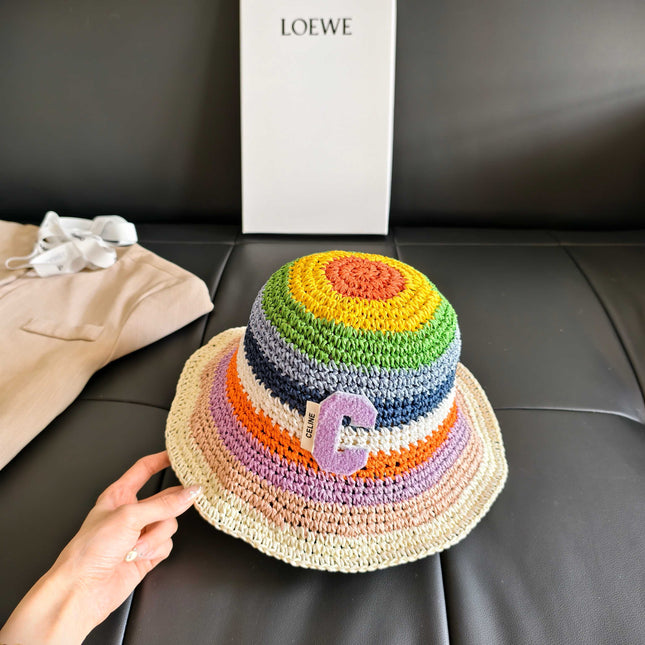 CELINE 26S RAINBOW WOVEN BUCKET HAT STYLE 6