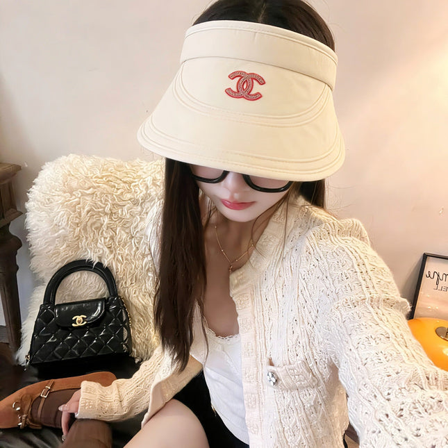 CHANEL 26S EMBROIDERED CC VISOR HAT 336145