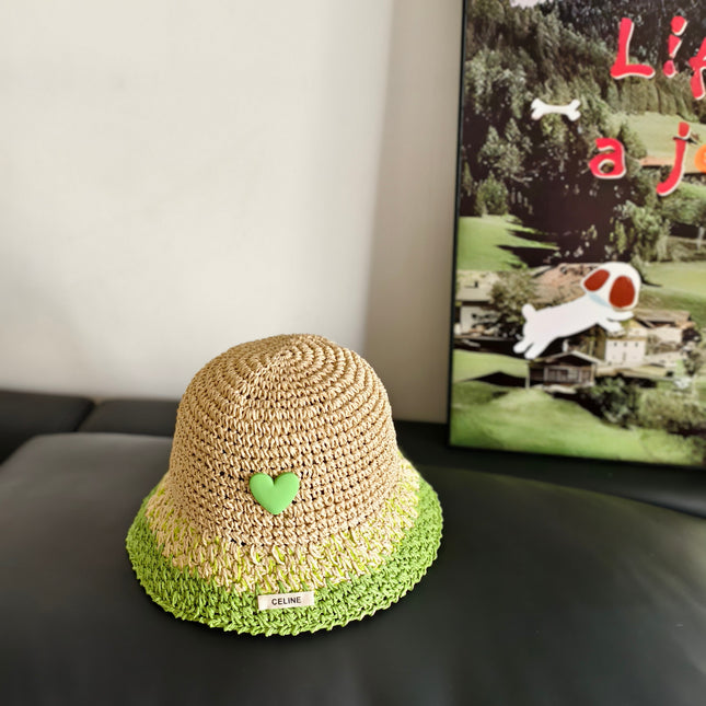 CELINE 26S STRAW BUCKET HAT STYLE 205