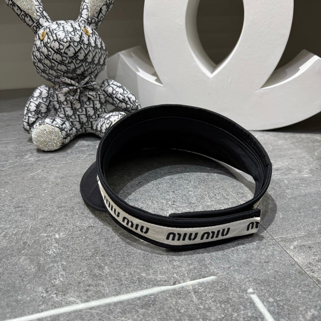 MIUMIU 26S COTTON VISOR CAP IN BLACK 343705