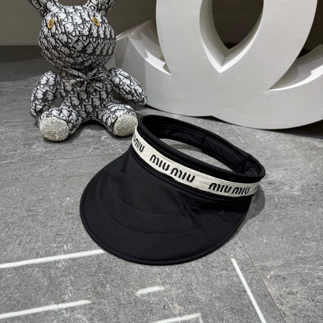 MIUMIU 26S COTTON VISOR CAP IN BLACK 343705
