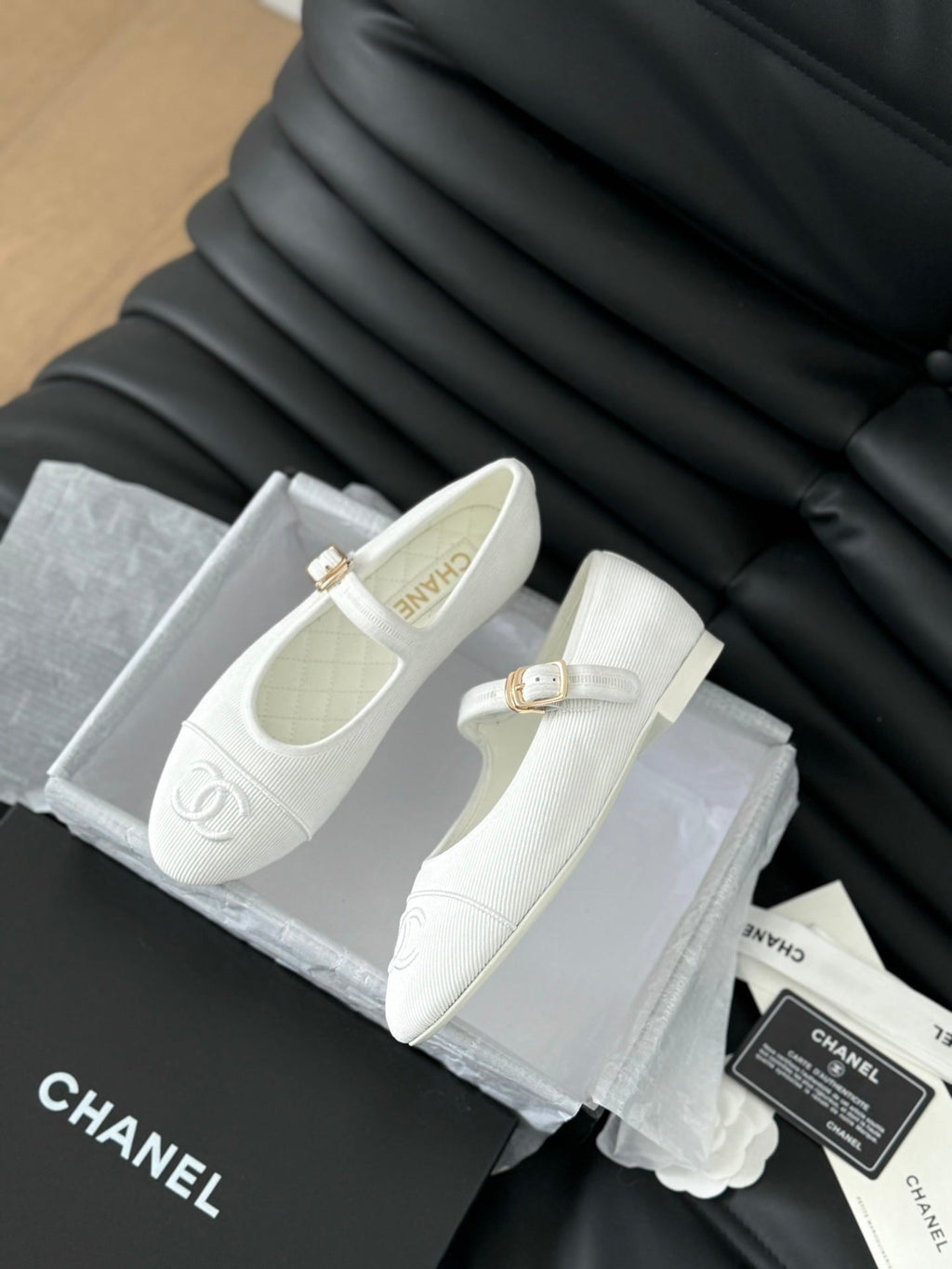 MARY JANE SHOES WHITE CORDUROY TWILL FABRIC