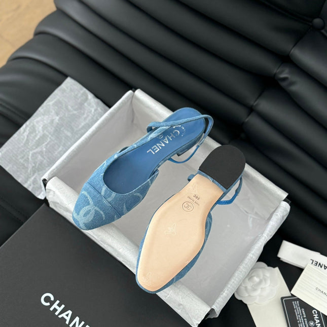 CLASSIC SLINGBACK CERULEAN BLUE CALFSKIN