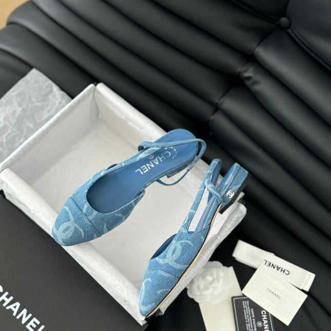 CLASSIC SLINGBACK CERULEAN BLUE CALFSKIN