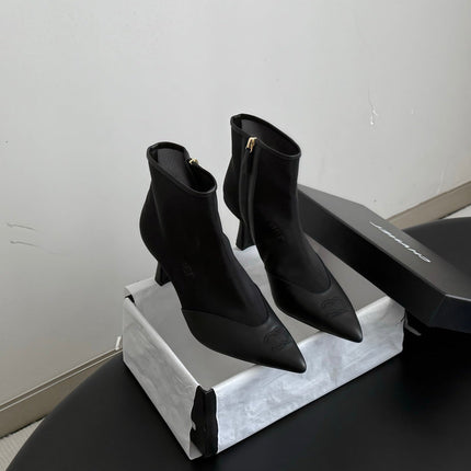 CHANEL 26S ANKLE BOOTS IN BLACK LAMBKIN