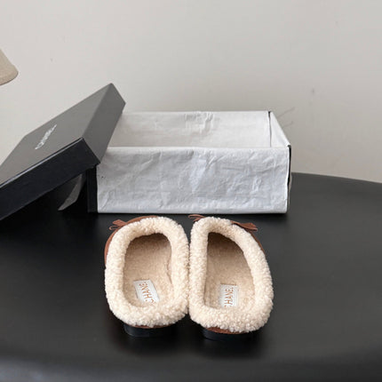 CHANEL 26S MULES IN BROWN SUEDE AND SHEARLING