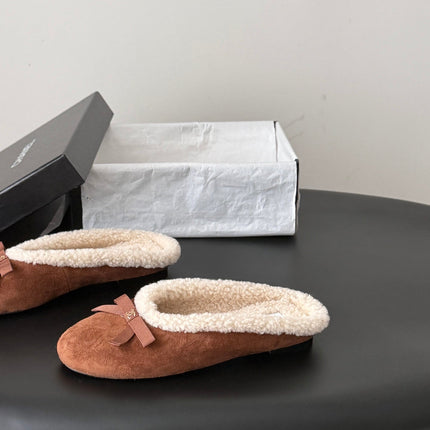 CHANEL 26S MULES IN BROWN SUEDE AND SHEARLING
