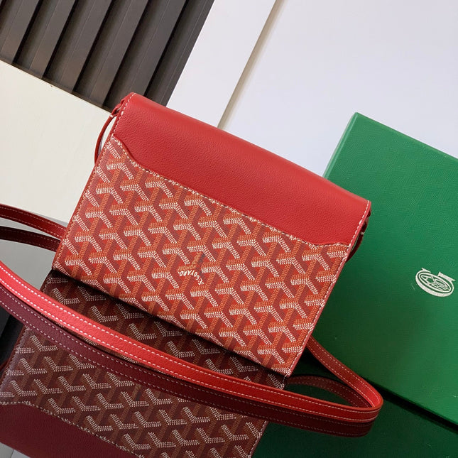 CHYPRE WALLET-POUCH 21 IN CLASSIC RED GOYARDINE CANVAS AND CALFSKIN