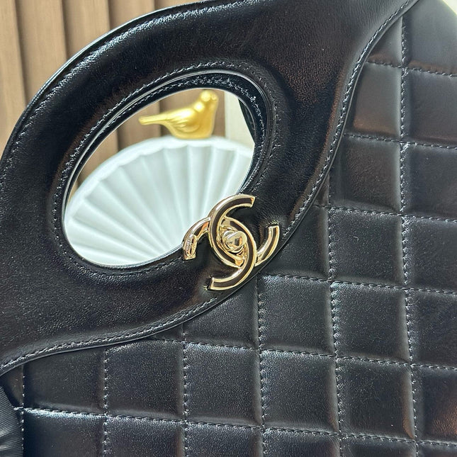 CHANEL 26S MINI SHOPPING BAG 32 IN BLACK LAMBSKIN