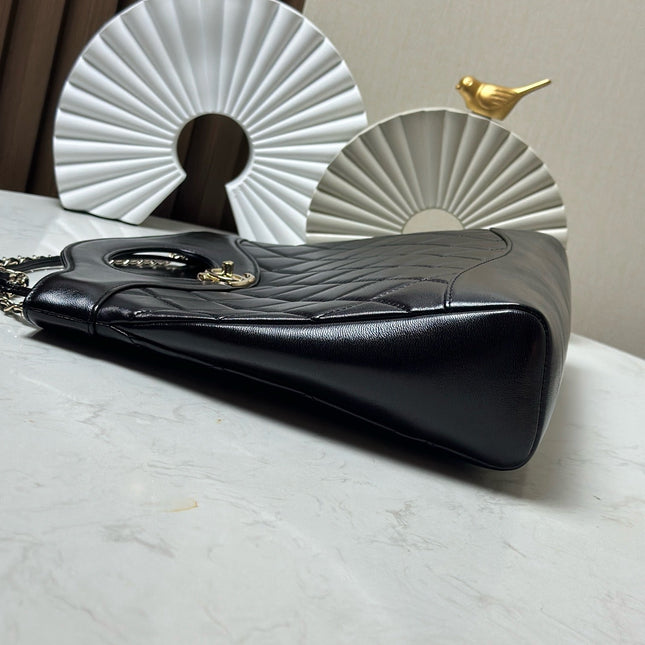 CHANEL 26S MINI SHOPPING BAG 32 IN BLACK LAMBSKIN
