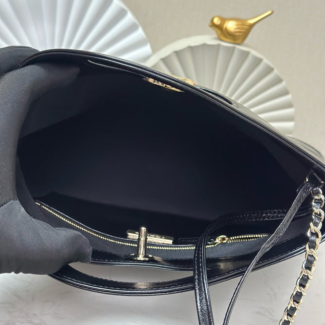 CHANEL 26S MINI SHOPPING BAG 32 IN BLACK LAMBSKIN