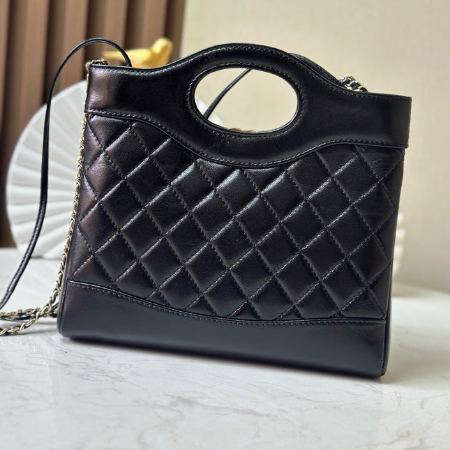 CHANEL 26S MINI SHOPPING BAG 24 IN BLACK LAMBSKIN