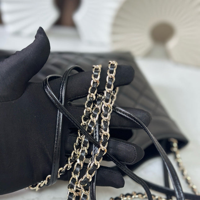 CHANEL 26S MINI SHOPPING BAG 24 IN BLACK LAMBSKIN