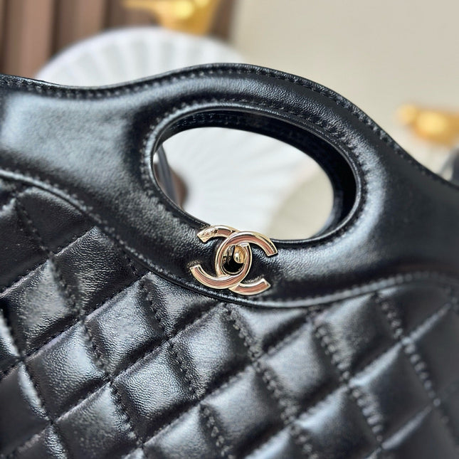CHANEL 26S MINI SHOPPING BAG 24 IN BLACK LAMBSKIN