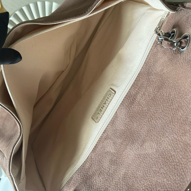 CHANEL 25S FLAP BAG 34 IN BROWN SUEDE