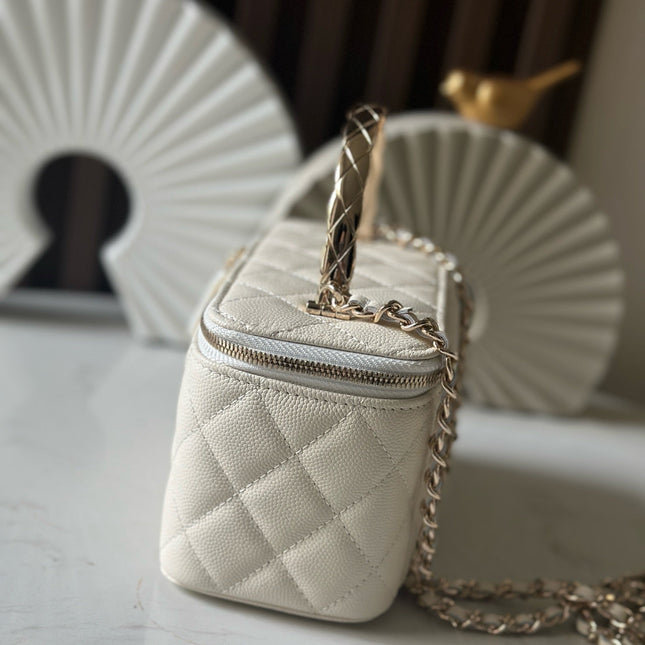CHANEL 25S COCO CRUSH 17 IN CREAM CALFSKIN GOLD HARDWARE