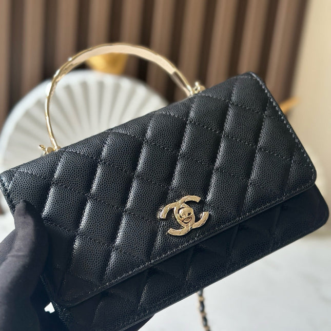 CHANEL 25S FLAP BAG 19 IN BLACK CALFSKIN SILVER HARDWARE