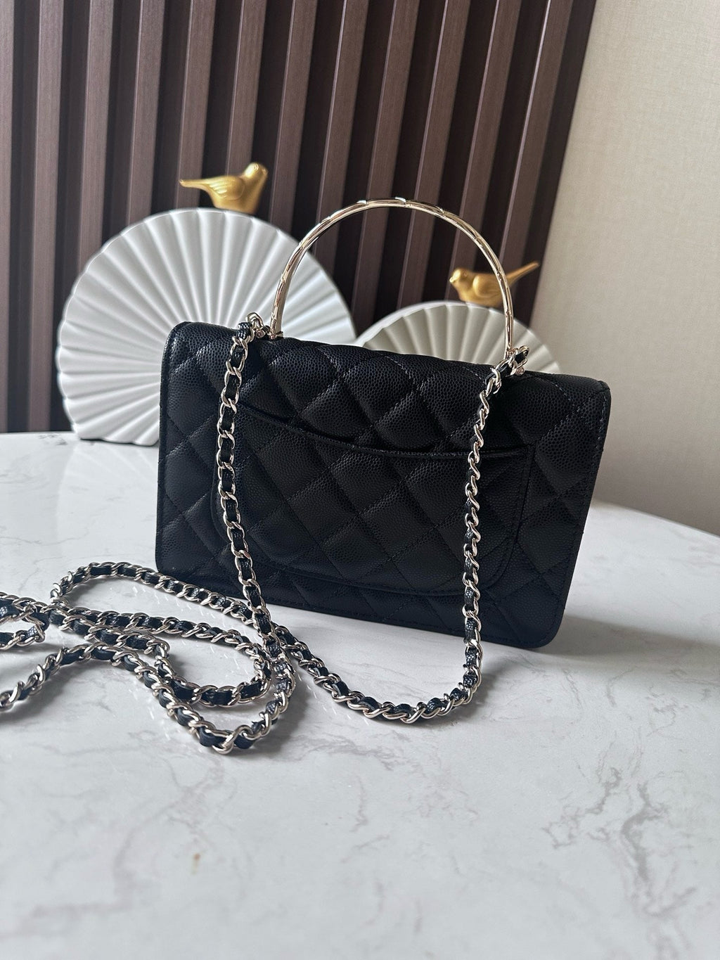 CHANEL 25S FLAP BAG 19 IN BLACK CALFSKIN SILVER HARDWARE