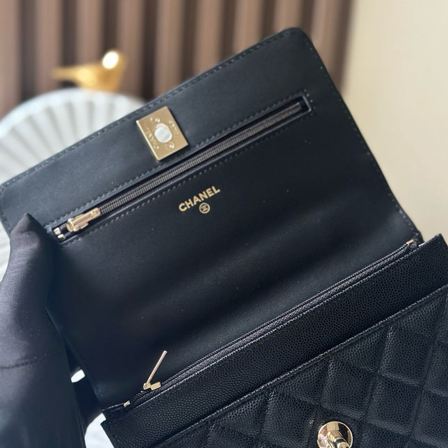 CHANEL 25S FLAP BAG 19 IN BLACK CALFSKIN SILVER HARDWARE