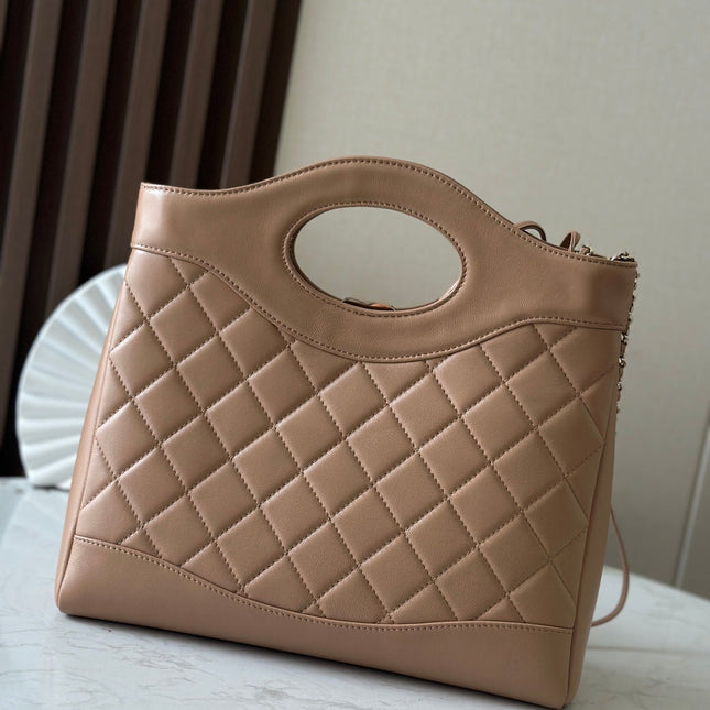 CHANEL 26S MINI SHOPPING BAG 32 IN TAUPE BROWN LAMBSKIN