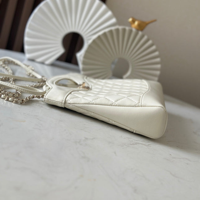CHANEL 26S MINI SHOPPING BAG 24 IN WHITE LAMBSKIN